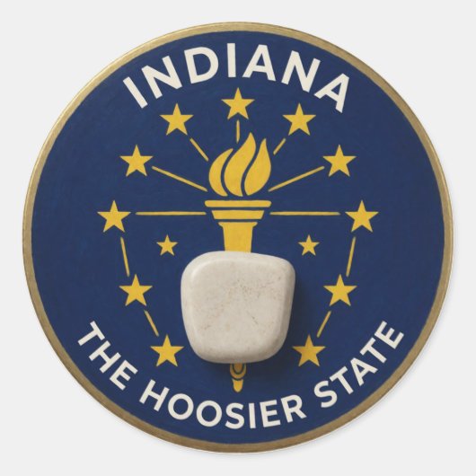 Staatstrots van Indiana Ronde Sticker (Voorkant)