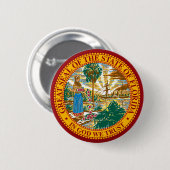 STAATSVERZEGELING VAN FLORIDA RONDE BUTTON 5,7 CM (Voorkant /achterkant)