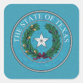 STAATSVERZEGELING VAN TEXAS VIERKANTE STICKER (Voorkant)