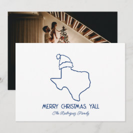 Staatsvlag Blauwe Lijn Kunst Kerstman Texas Kerstk Feestdagenkaart