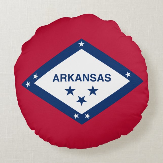 Staatsvlag van Arkansas Rond Kussen (Achterkant)