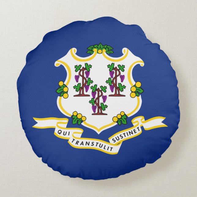 Staatsvlag van Connecticut Rond Kussen (Achterkant)