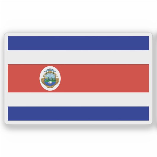 Staatsvlag van Costa Rica met embleem (1998-heden) Sticker (Voorkant)