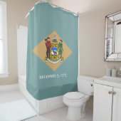 Staatsvlag van Delaware (DE, VS) Douchegordijn (In situ)