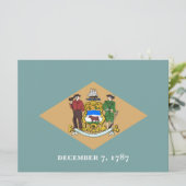 Staatsvlag van Delaware (DE, VS) Kaart (Staand voorkant)