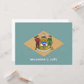 Staatsvlag van Delaware (DE, VS) Kaart (Voorkant / Achterkant in situ)