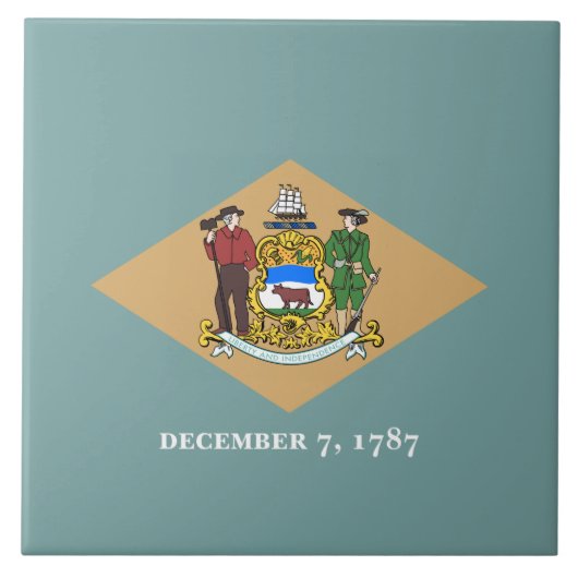 Staatsvlag van Delaware (DE, VS) Tegeltje (Voorkant)