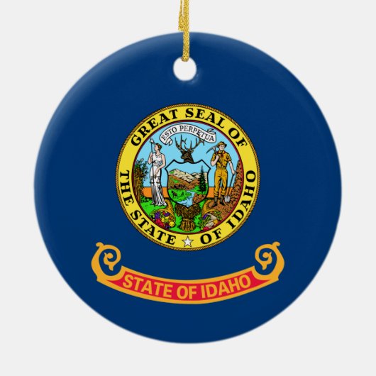 Staatsvlag van Idaho Keramisch Ornament (Achterkant)