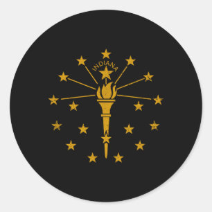 Staatsvlag van Indiana vintage koel versleten Ronde Sticker