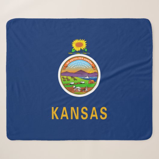 Staatsvlag van Kansas Sherpa Deken (Voorkant (horizontaal))