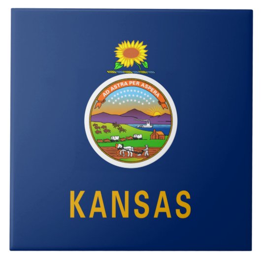 Staatsvlag van Kansas Tegeltje (Voorkant)