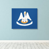 Staatsvlag van Louisiana Canvas Afdruk (Insitu (Houten vloer))