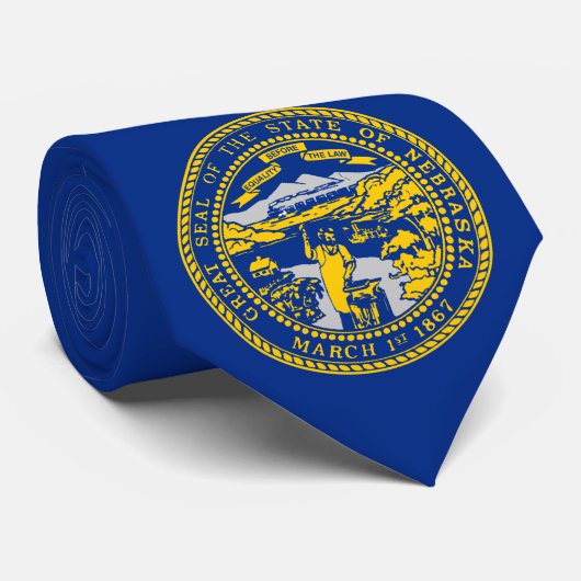 Staatsvlag van Nebraska Stropdas (Opgerold)