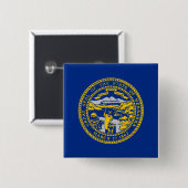 Staatsvlag van Nebraska Vierkante Button 5,1 Cm (Voorkant /achterkant)