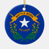 Staatsvlag van Nevada Keramisch Ornament (Voorkant)
