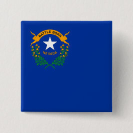 Staatsvlag van Nevada Vierkante Button 5,1 Cm