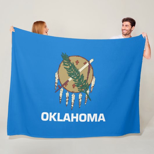Staatsvlag van Oklahoma Fleece Deken (In situ)