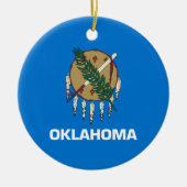 Staatsvlag van Oklahoma Keramisch Ornament (Voorkant)