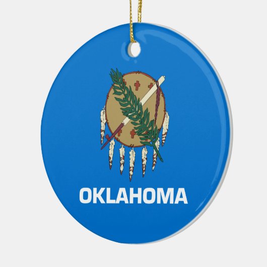 Staatsvlag van Oklahoma Keramisch Ornament (Links)