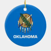 Staatsvlag van Oklahoma Keramisch Ornament (Achterkant)