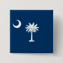 Staatsvlag van South Carolina Vierkante Button 5,1 Cm