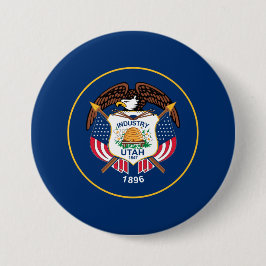 Staatsvlag van Utah Ronde Button 7,6 Cm