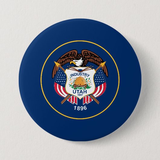 Staatsvlag van Utah Ronde Button 7,6 Cm (Voorkant)