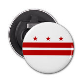 Staatsvlag van Washington DC Button Flesopener (Voorkant)