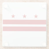 Staatsvlag van Washington DC Glazen Onderzetter (Achterkant)