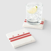 Staatsvlag van Washington DC Stenen Onderzetter (Zijkant)