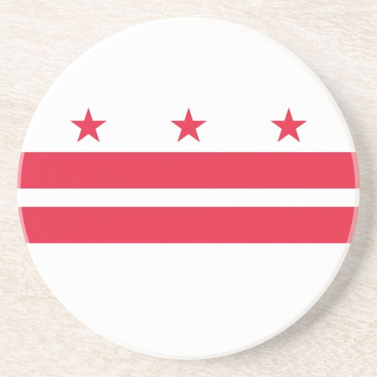 Staatsvlag van Washington DC Zandsteen Onderzetter (Voorkant)