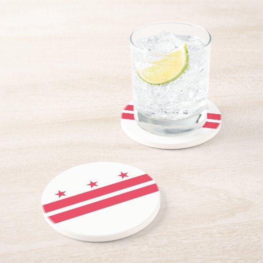 Staatsvlag van Washington DC Zandsteen Onderzetter (Zijkant)