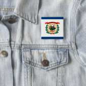Staatsvlag van West Virginia Vierkante Button 5,1 Cm (In situ)