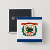 Staatsvlag van West Virginia Vierkante Button 5,1 Cm (Voorkant /achterkant)