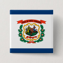 Staatsvlag van West Virginia Vierkante Button 5,1 Cm