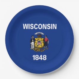 Staatsvlag van Wisconsin Papieren Bordje
