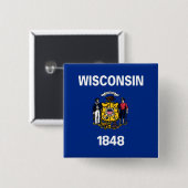 Staatsvlag van Wisconsin Vierkante Button 5,1 Cm (Voorkant /achterkant)