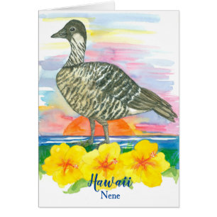 Staatsvogel van Hawaii Nene Waterverf Blank