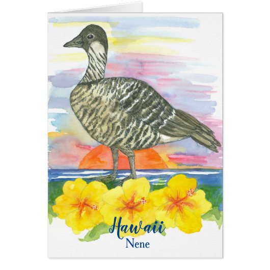 Staatsvogel van Hawaii Nene Waterverf Blank (Voorkant)