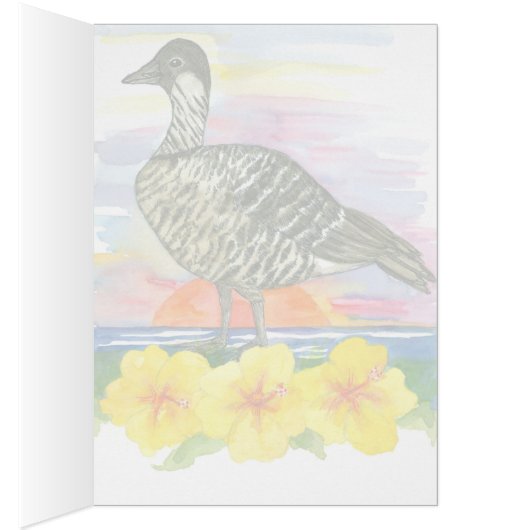 Staatsvogel van Hawaii Nene Waterverf Blank (Binnen (Rechts))