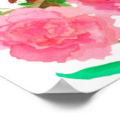 Staatsvogel van Indiana Red Kardinaal Peonies Poster (Hoek)