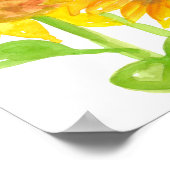 Staatsvogel van Kansas Meadowlark Sunflower Poster (Hoek)