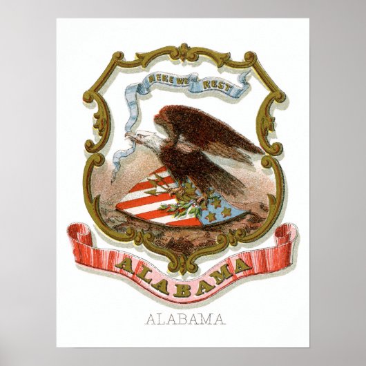  staatswapen van Alabama Poster (Voorkant)
