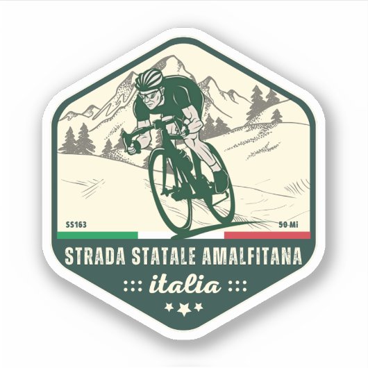 Staatsweg 163 Amalfitana italiaanse apls Sticker (Voorkant)