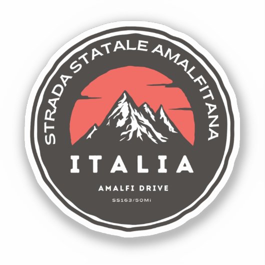 Staatsweg 163 Amalfitana italiaanse wegen Sticker (Voorkant)