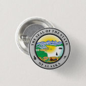 Staatszegel van Alaska Ronde Button 3,2 Cm (Voorkant /achterkant)