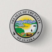 Staatszegel van Alaska Ronde Button 3,2 Cm (Voorkant)