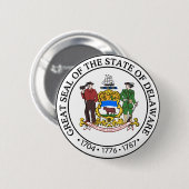 Staatszegel van Delaware Ronde Button 5,7 Cm (Voorkant /achterkant)