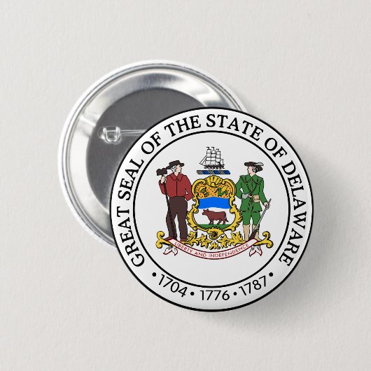 Staatszegel van Delaware Ronde Button 5,7 Cm (Voorkant /achterkant)