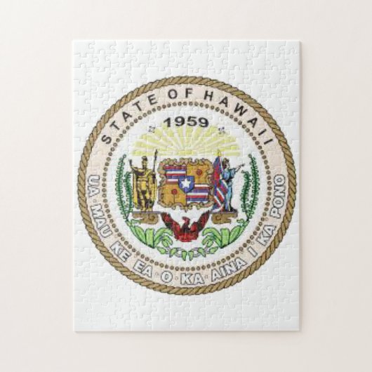 Staatszegel van Hawaï. Legpuzzel (Verticaal)